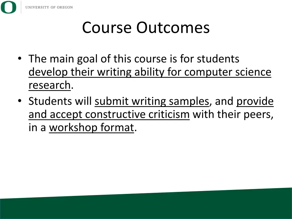 course outcomes 1