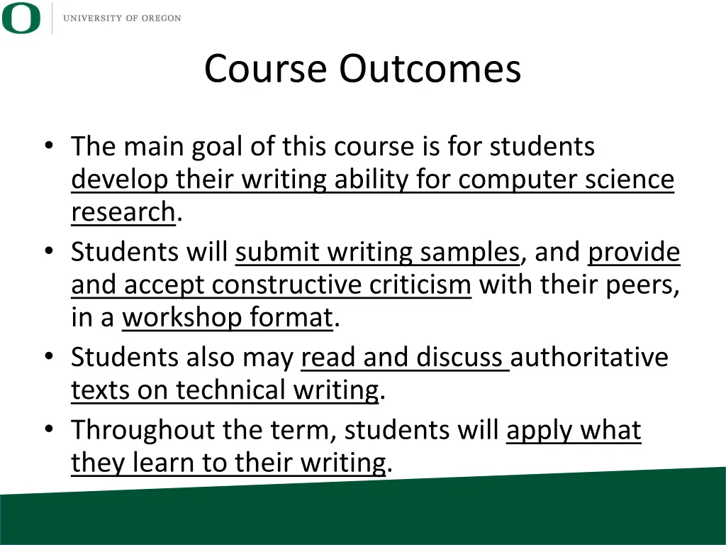 course outcomes 3