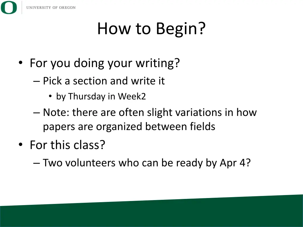 how to begin