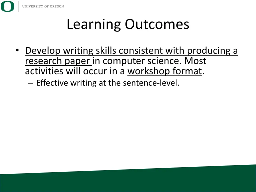 learning outcomes 1