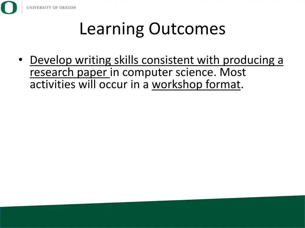 learning outcomes