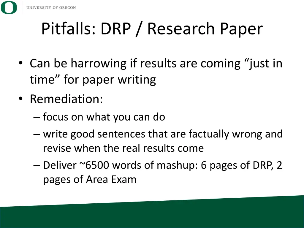 pitfalls drp research paper