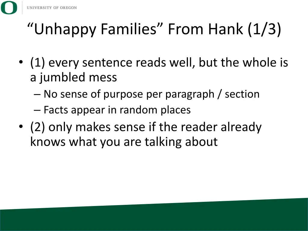 unhappy families from hank 1 3 1