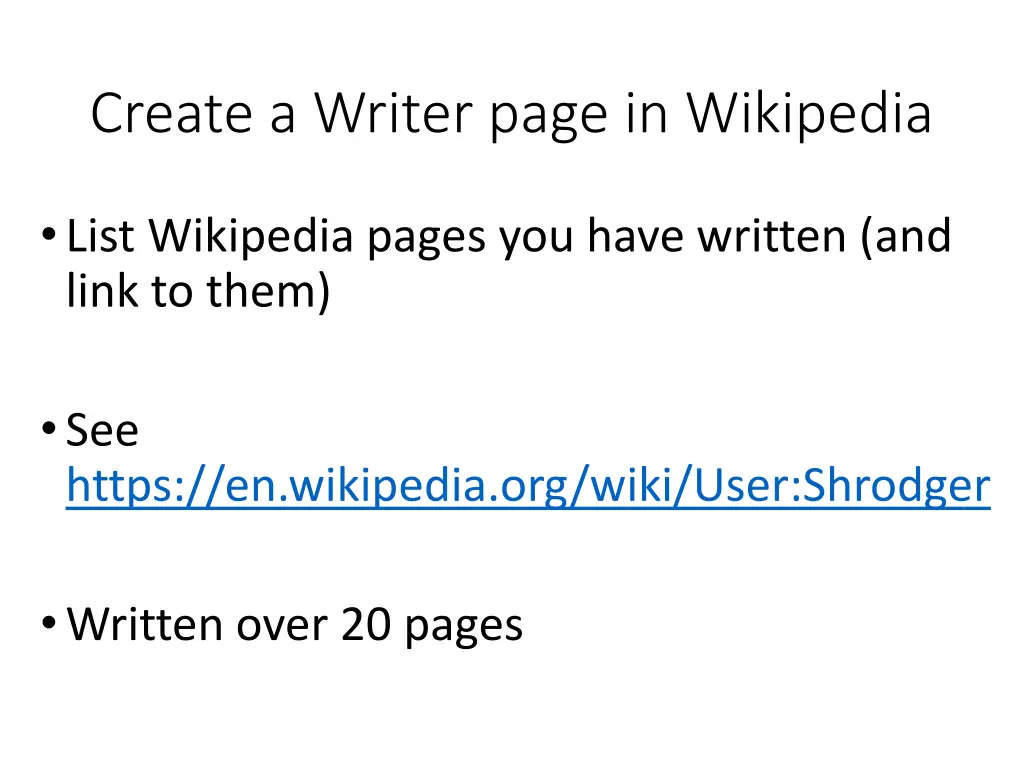 create a writer page in wikipedia