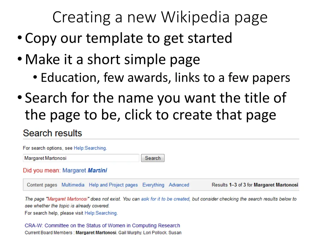 creating a new wikipedia page copy our template