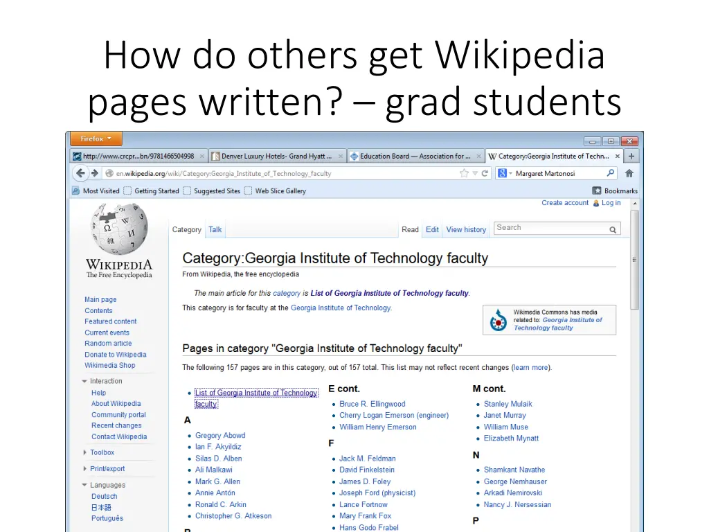 how do others get wikipedia pages written grad