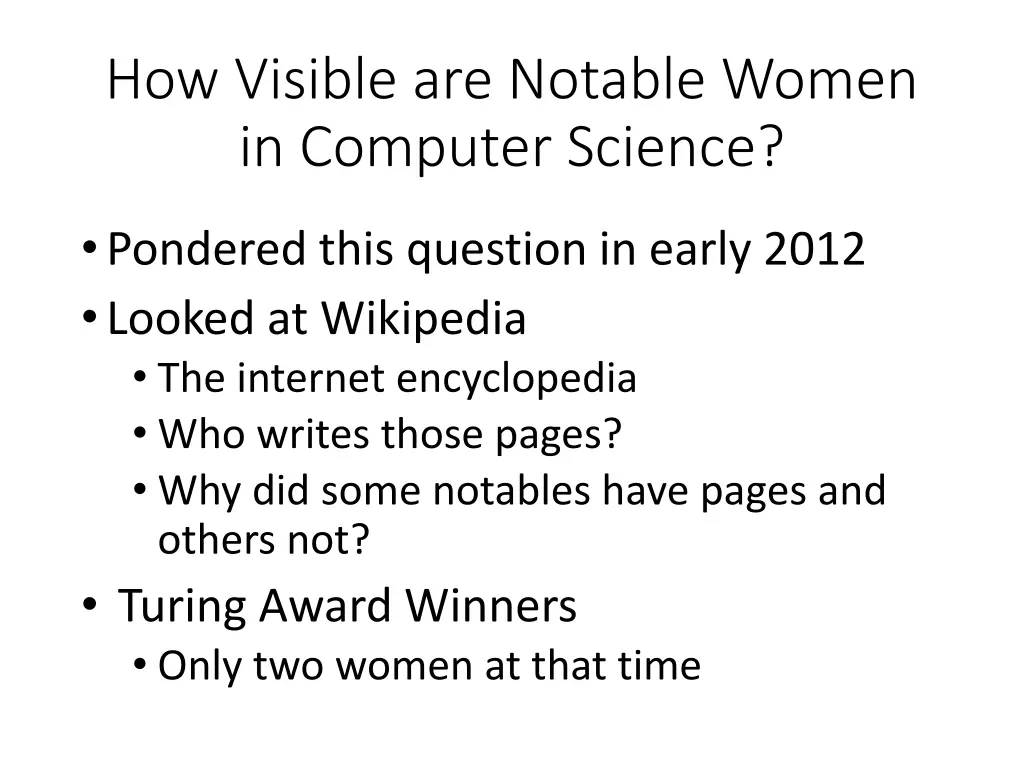 how visible are notable women in computer science