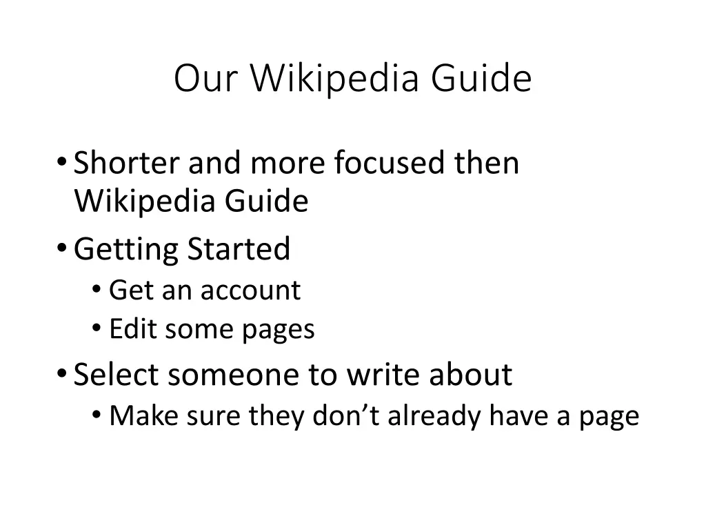 our wikipedia guide