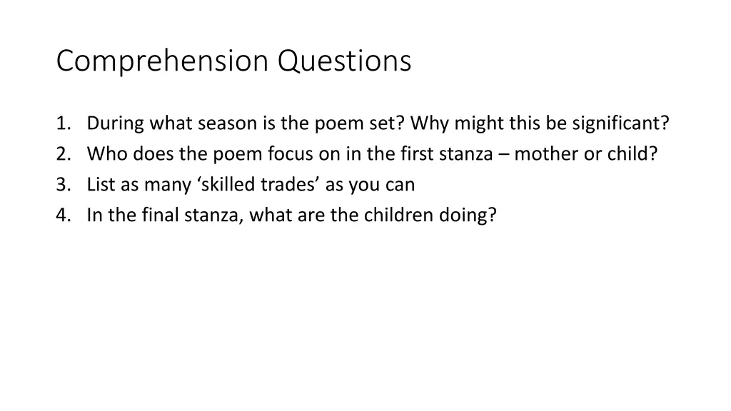 comprehension questions