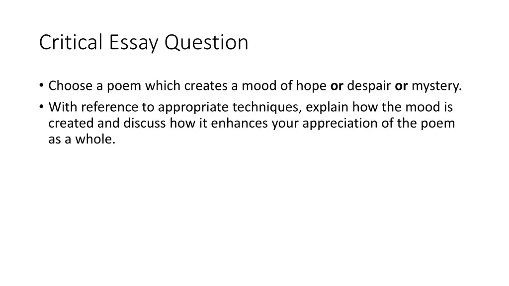 critical essay question