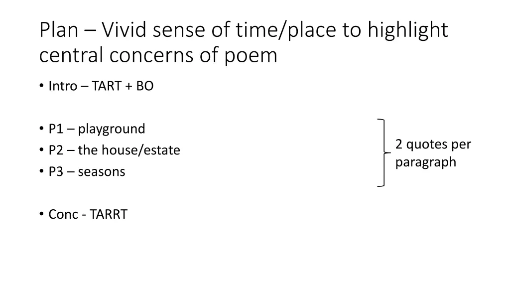 plan vivid sense of time place to highlight