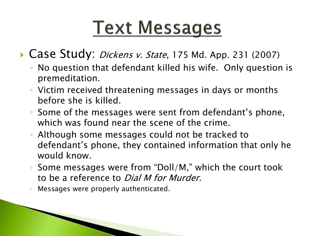 case study dickens v state 175 md app 231 2007