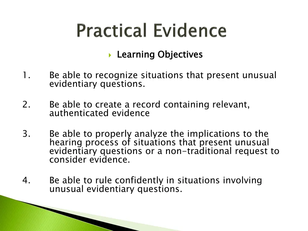 learning objectives