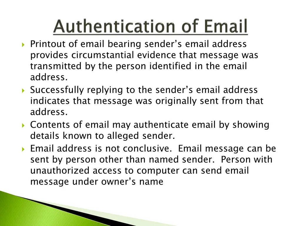 printout of email bearing sender s email address