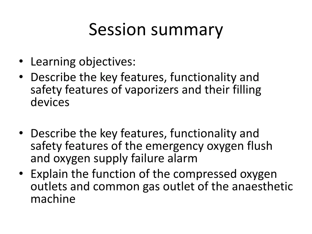 session summary