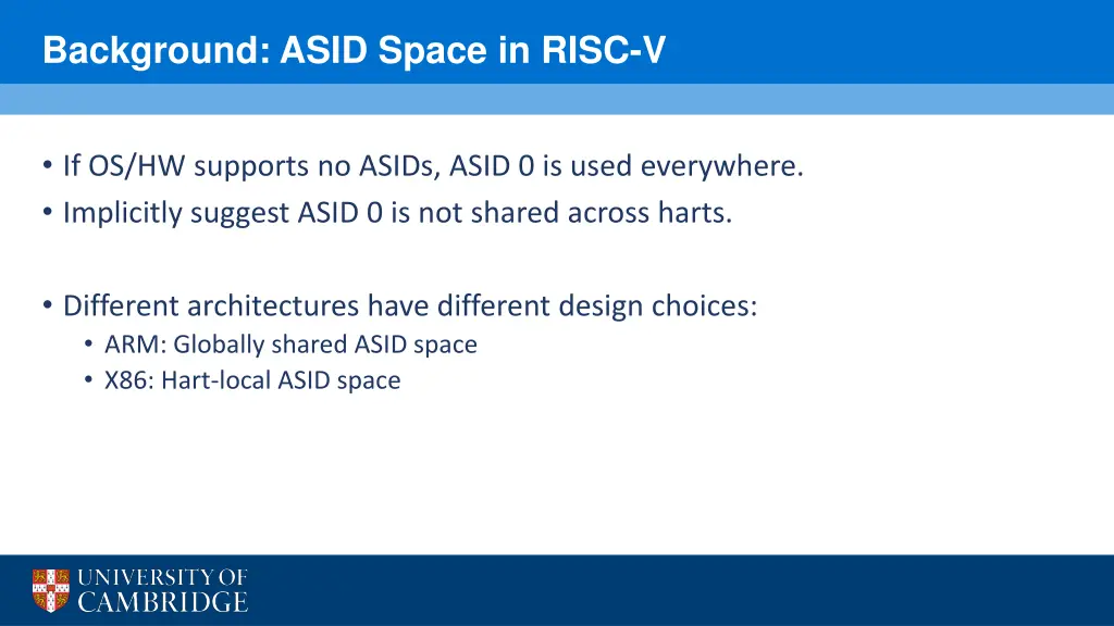 background asid space in risc v