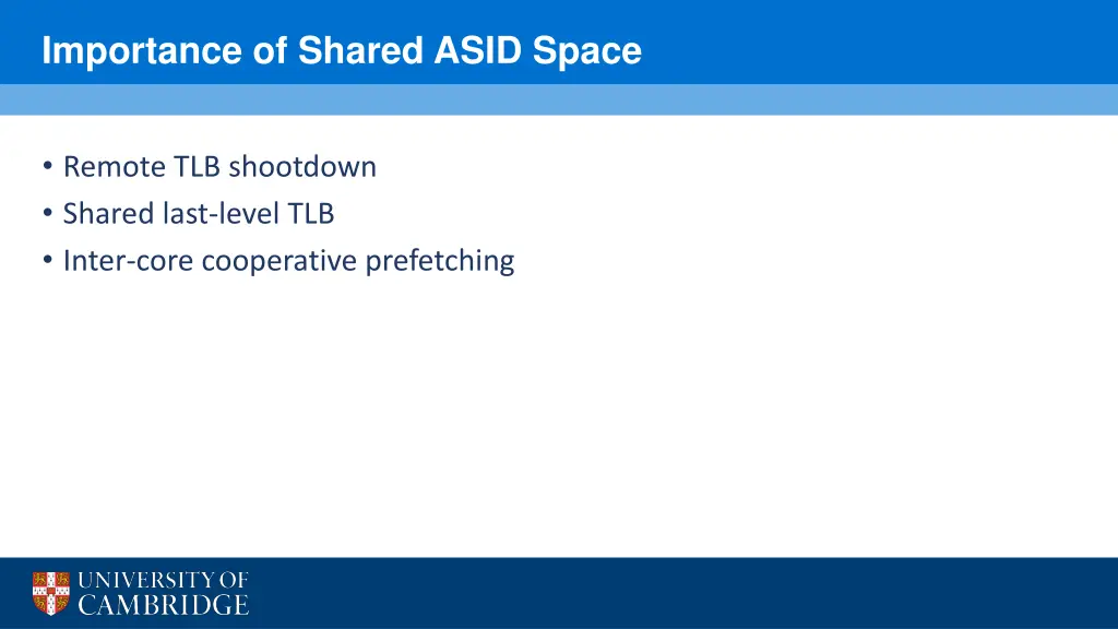 importance of shared asid space