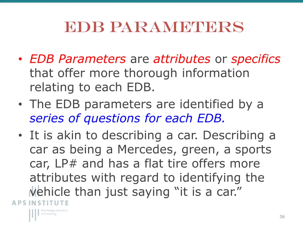 edb parameters