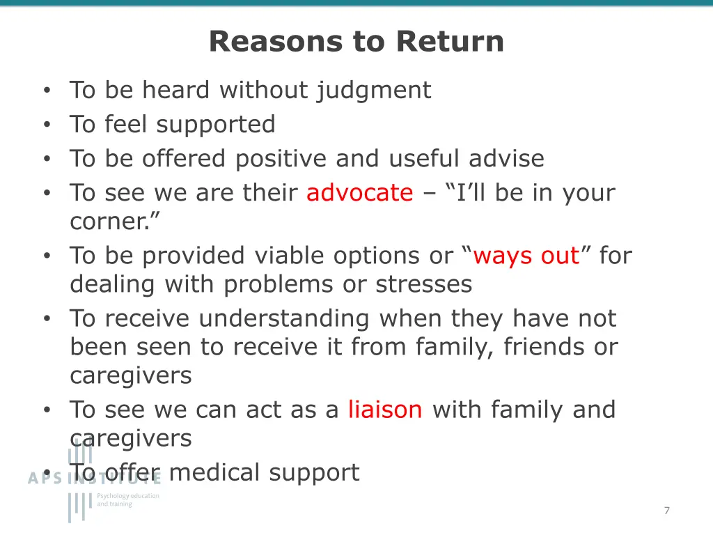 reasons to return