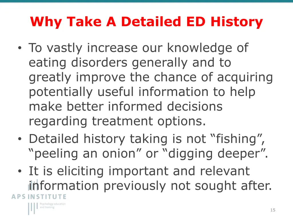 why take a detailed ed history