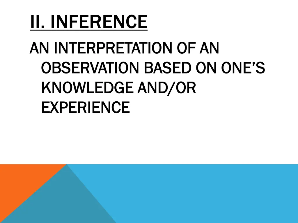 ii inference an interpretation