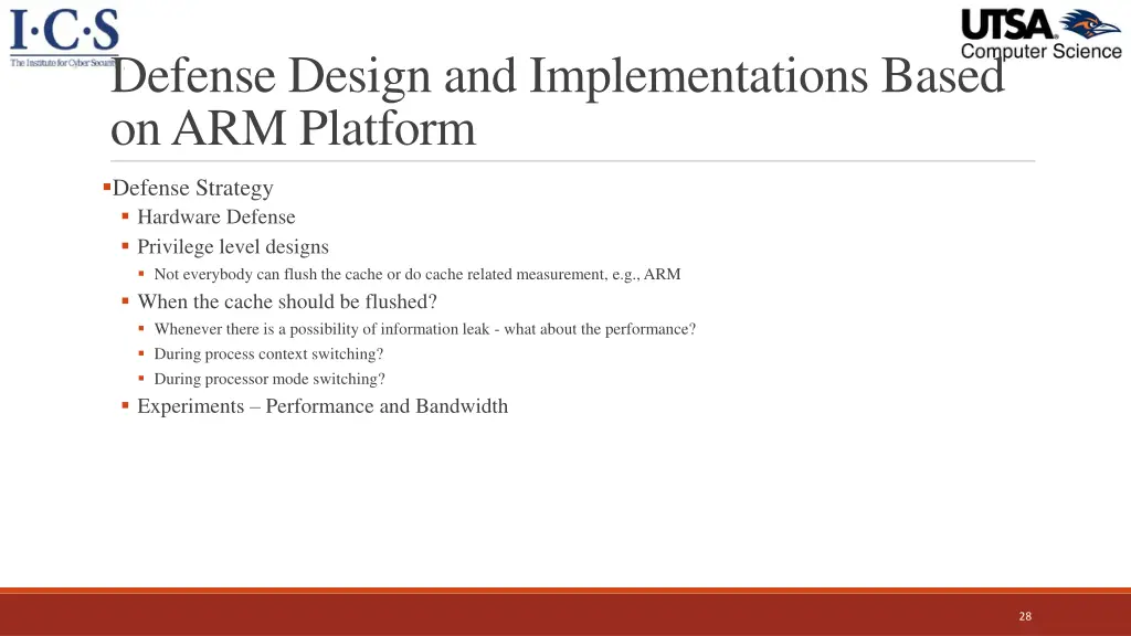 defense design and implementations based