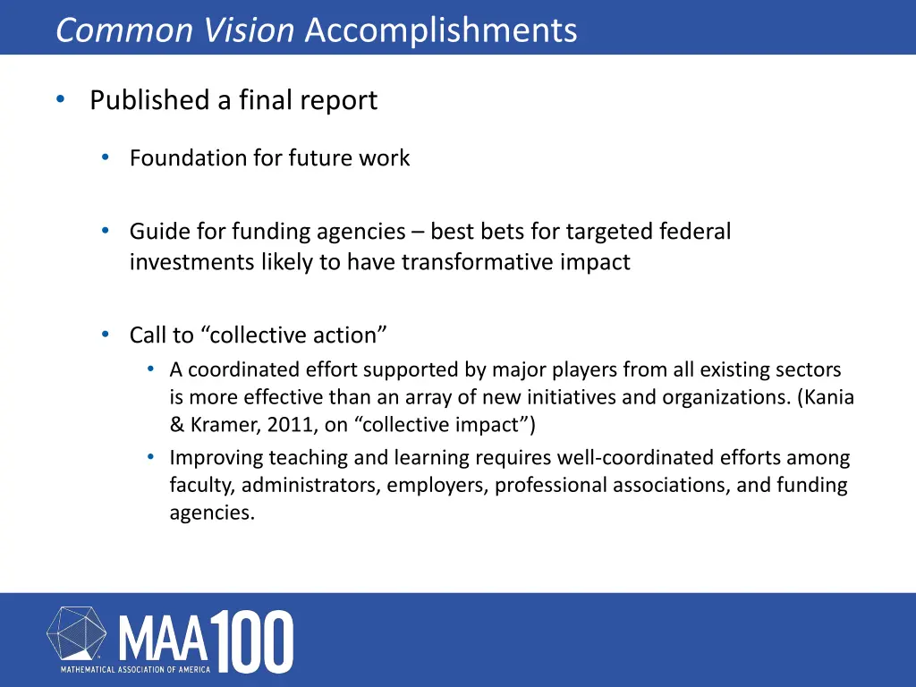 common vision accomplishments 1