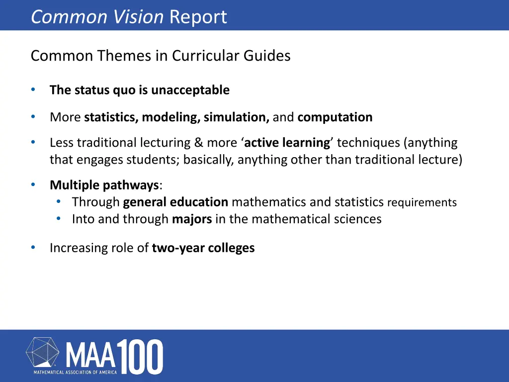 common vision report