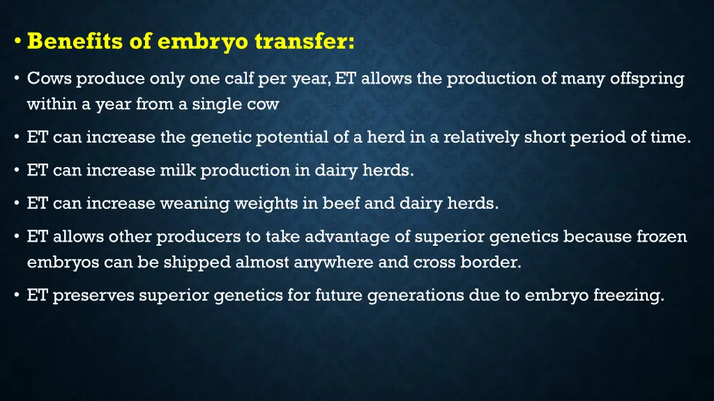 benefits of embryo transfer