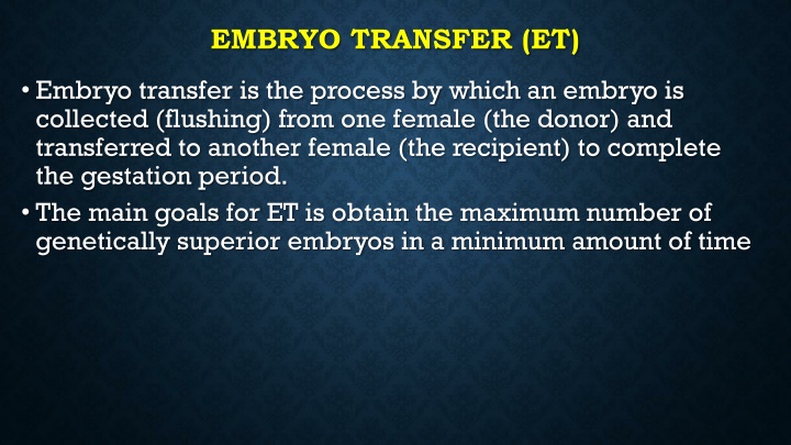 embryo transfer et