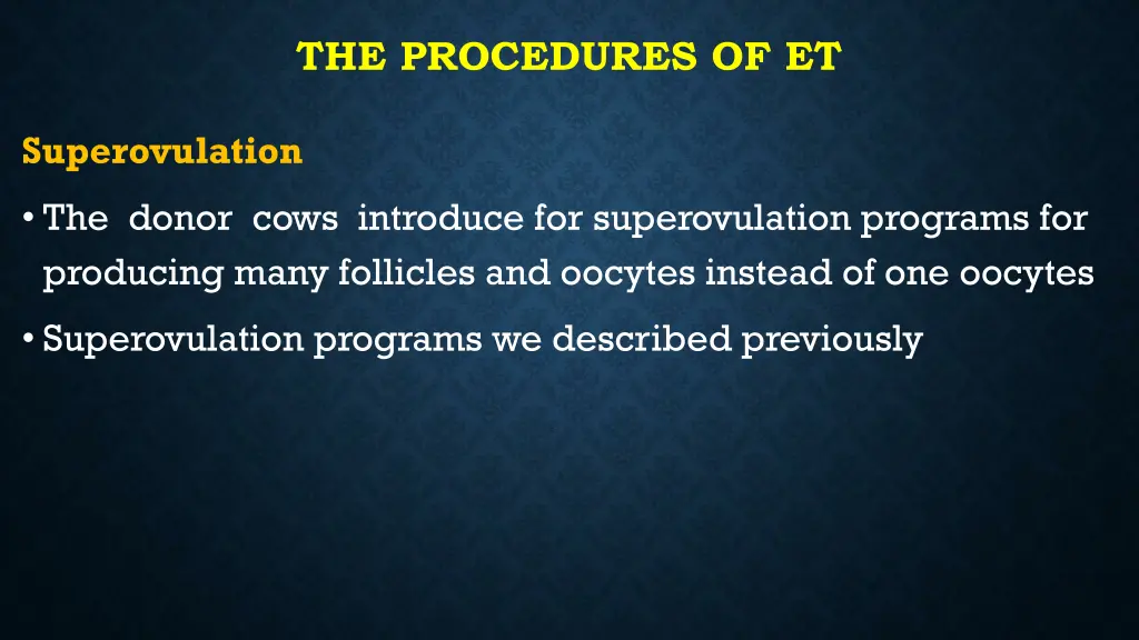 the procedures of et 1