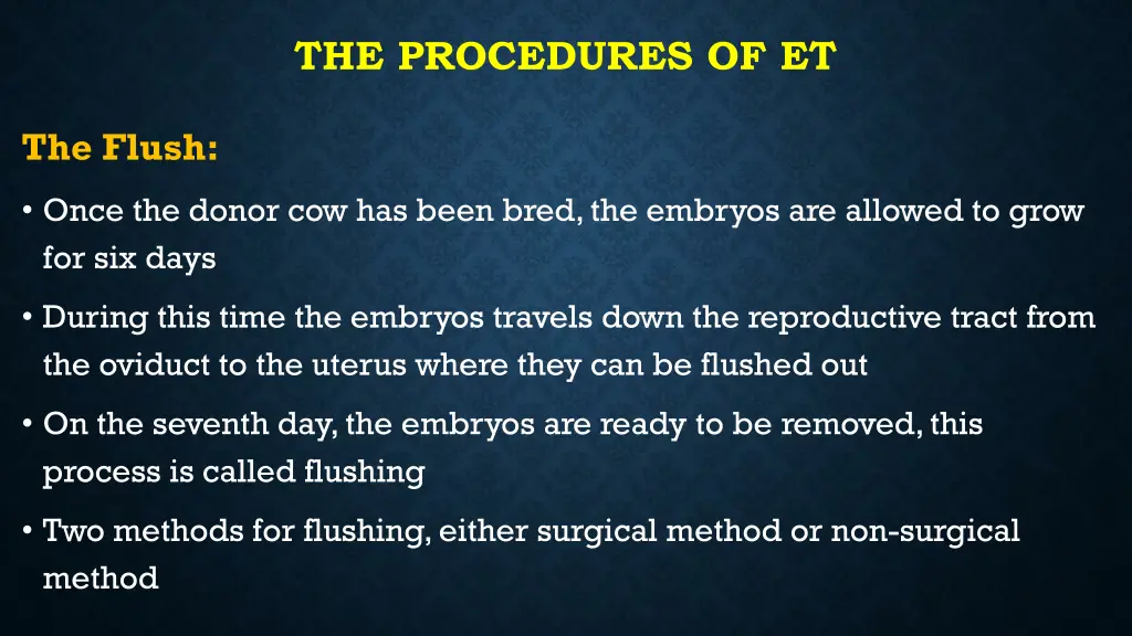 the procedures of et 3