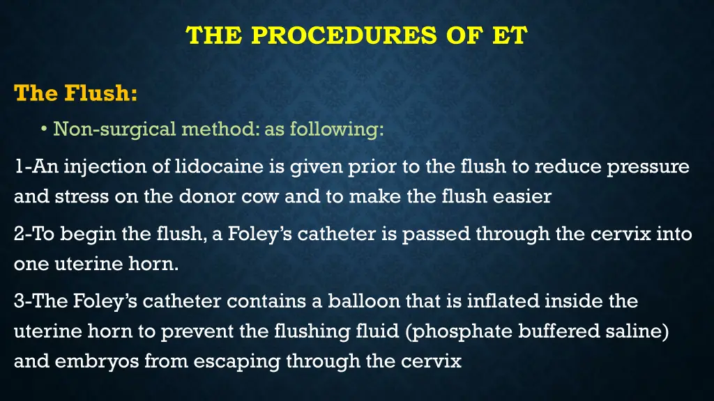 the procedures of et 4