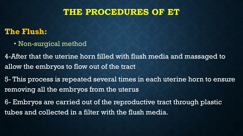 the procedures of et 5