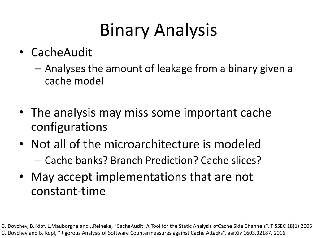 binary analysis