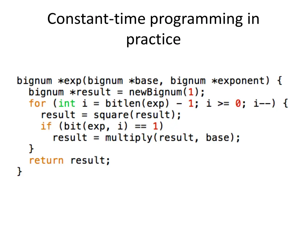 constant time programming in practice