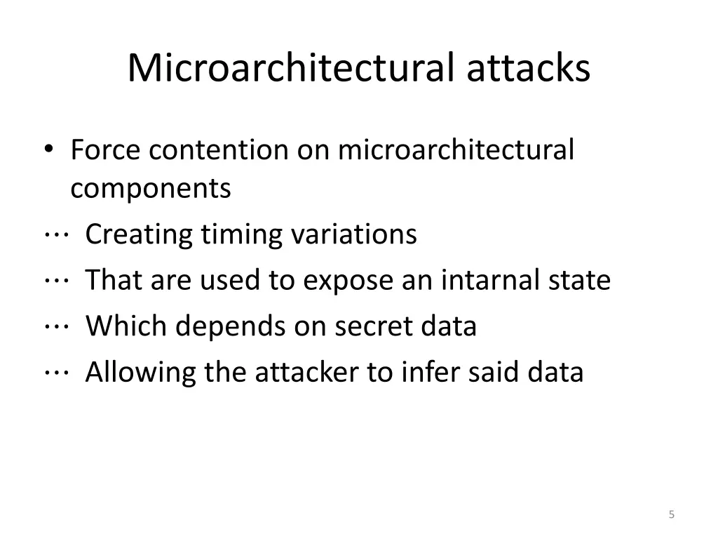 microarchitectural attacks