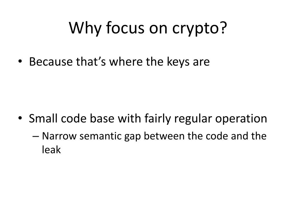 why focus on crypto