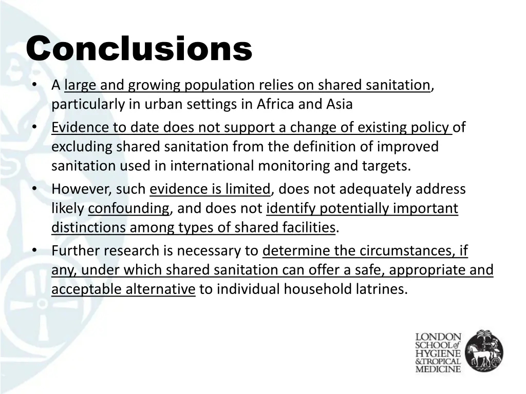 conclusions a large and growing population relies