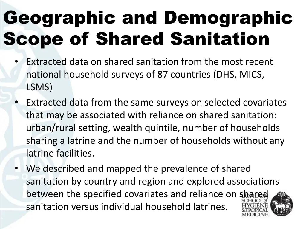 geographic and demographic scope of shared