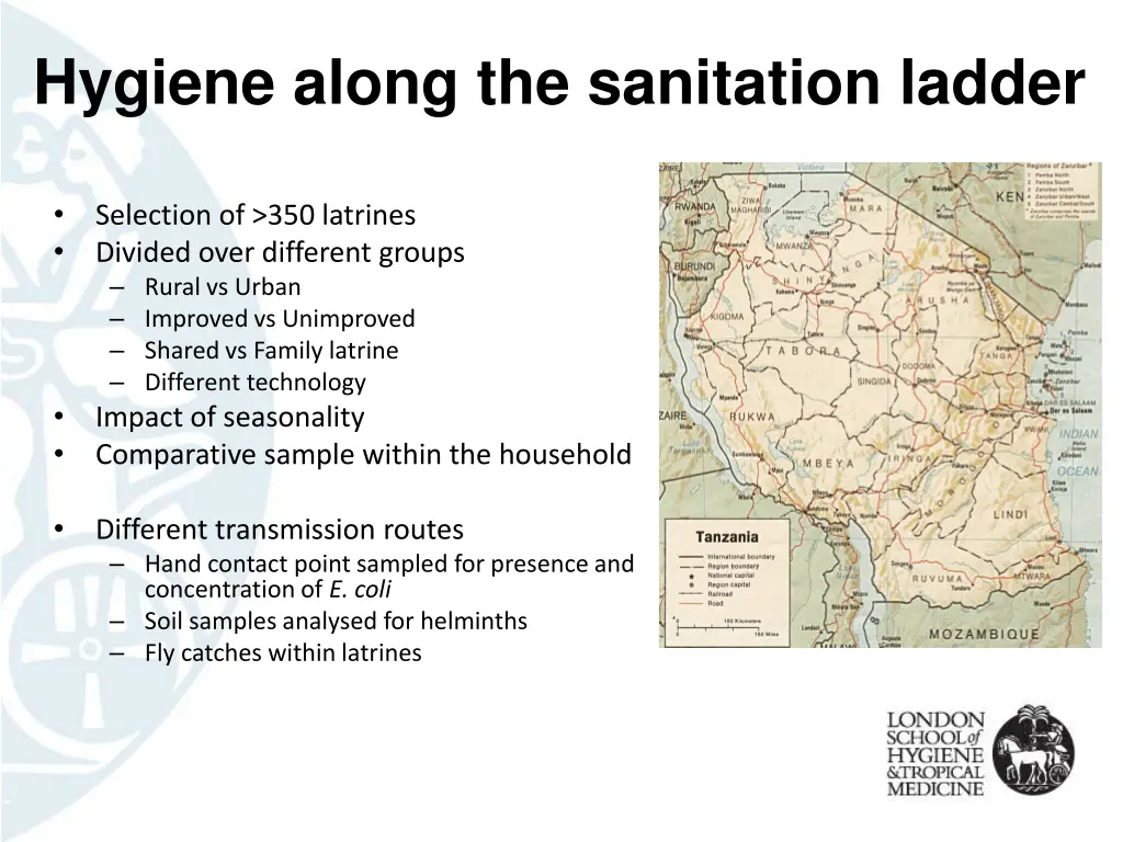 hygiene along the sanitation ladder