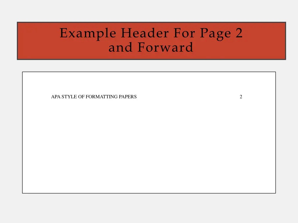 example header for page 2 and forward