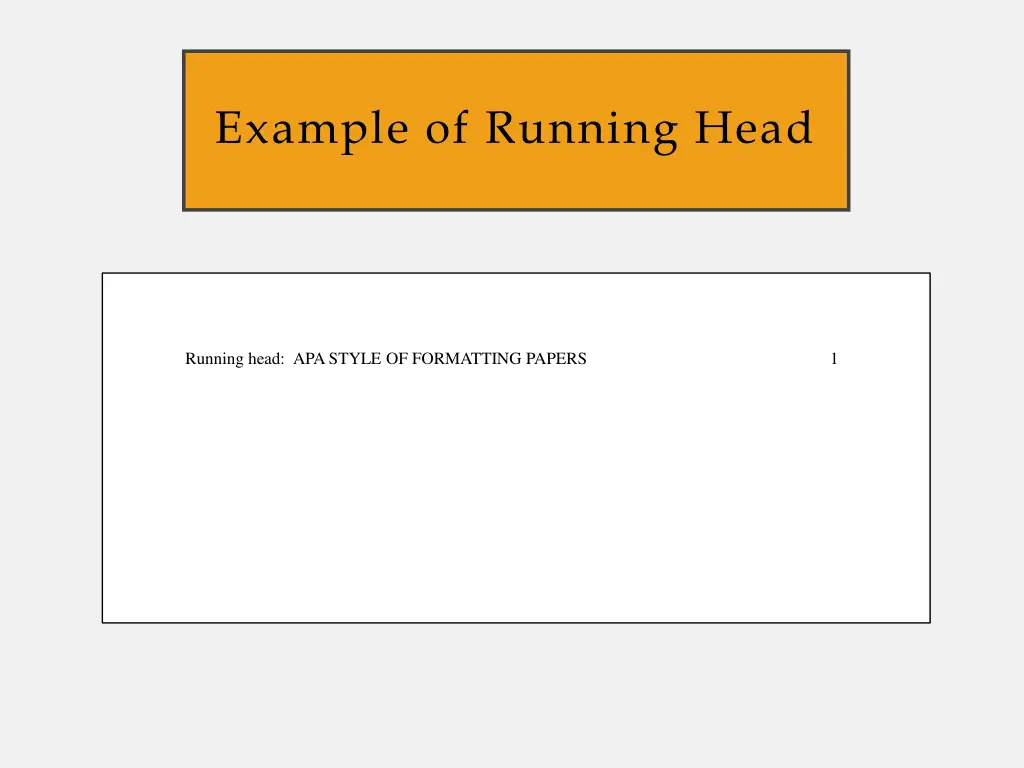 example of running head