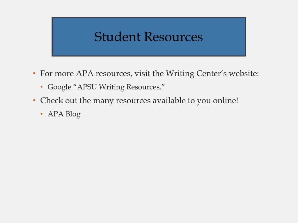 student resources