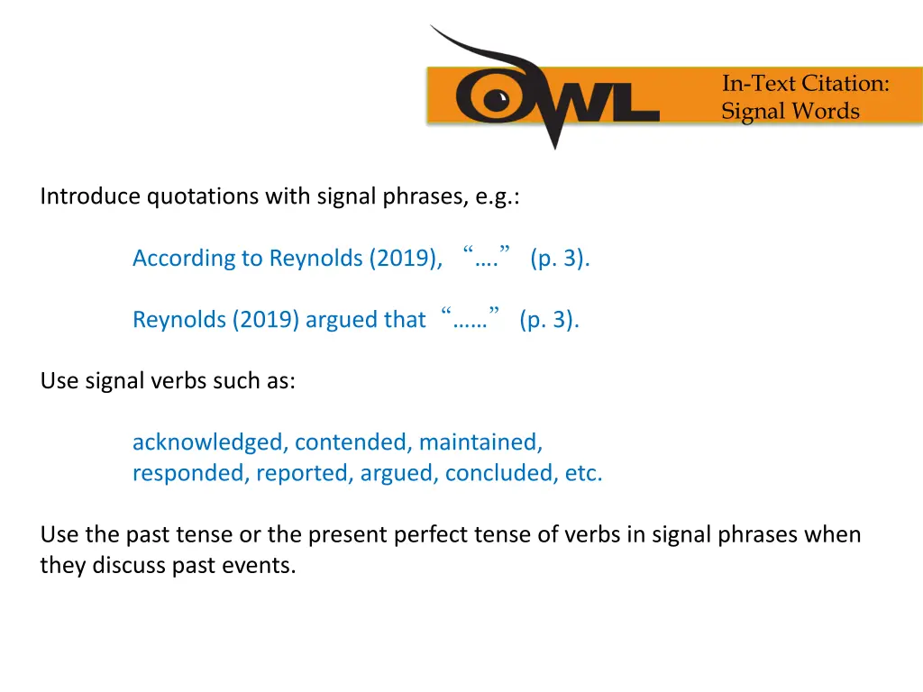 in text citation signal words