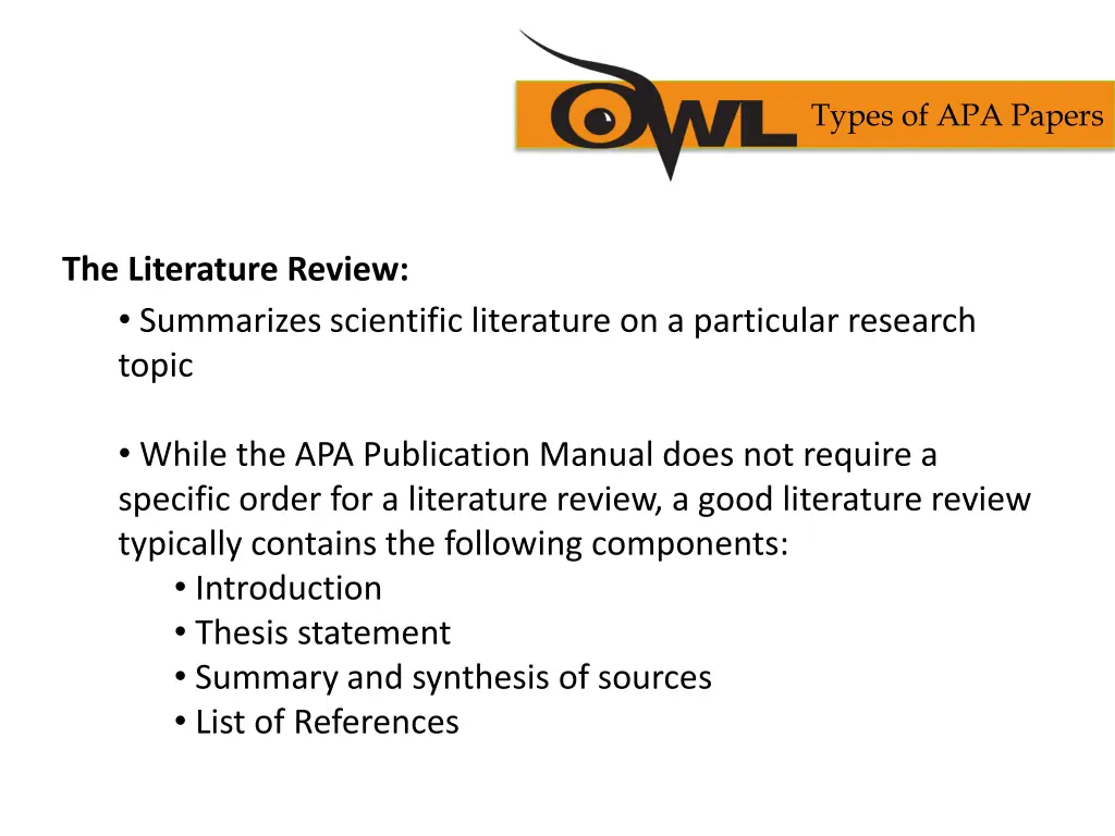 types of apa papers 2