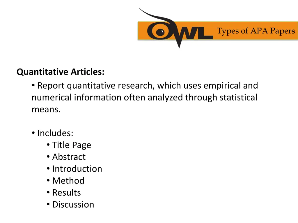 types of apa papers