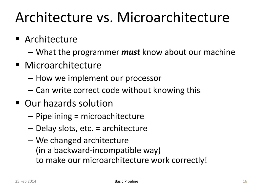 architecture vs microarchitecture