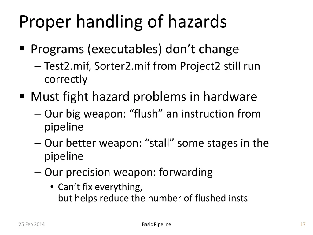 proper handling of hazards