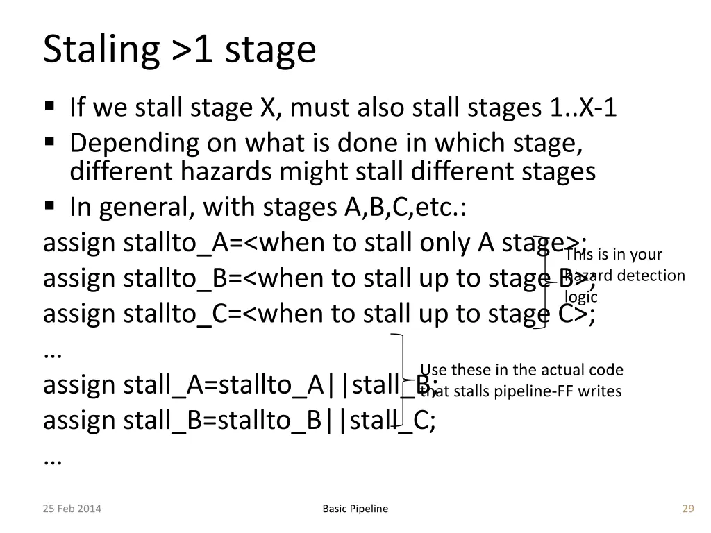 staling 1 stage